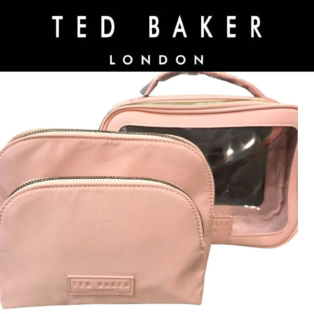 Ted Baker London 3-PC  Cosmetic‎ Bag Set- Cloud Pink